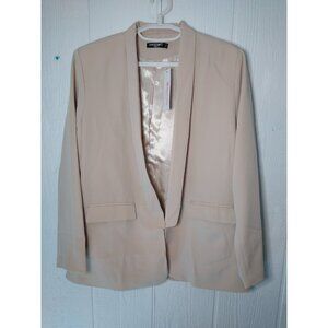 Urban Coco Office Blazer Women 2XL Long Sleeve Pockets Open Front Khaki Pink NWT